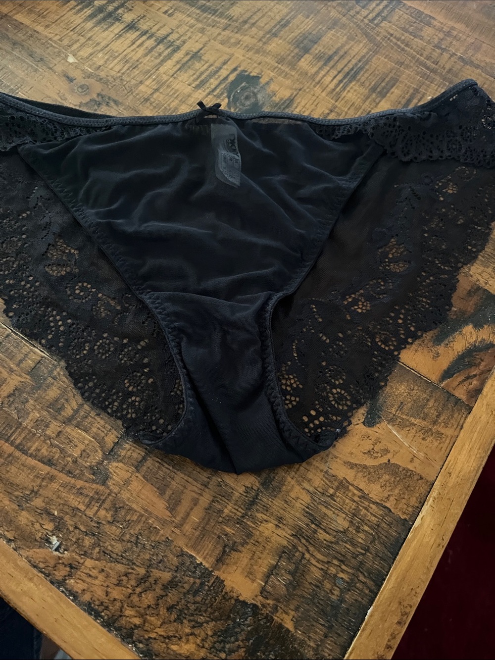 DKNY Black Lace Bikini Panty - Sheer Panel Detail